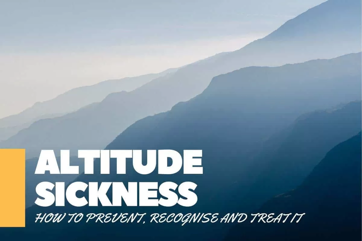 Infographic showing altitude sickness symptoms and prevention techniques for climbers