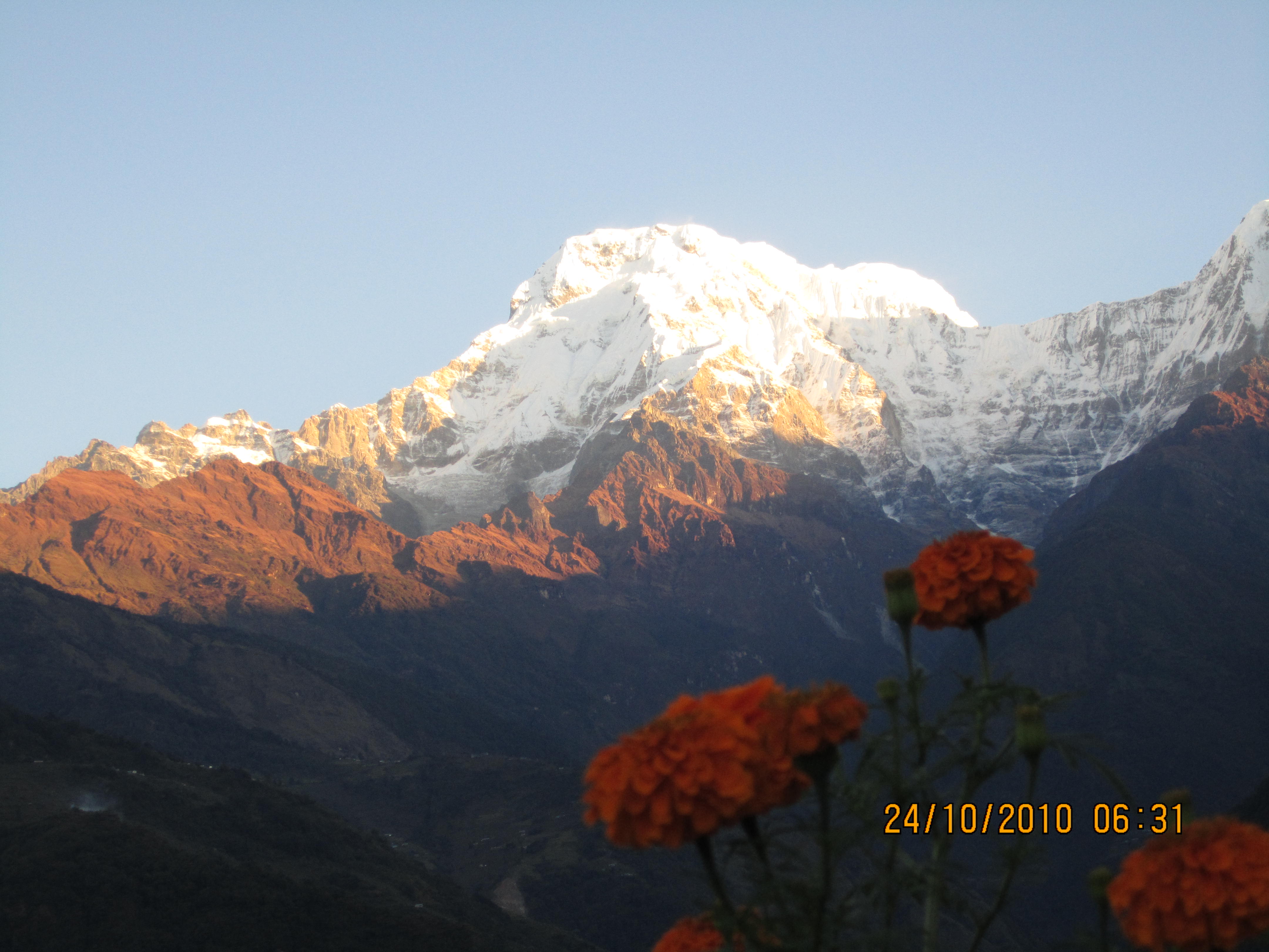 Drive to Nayapul. Trek to Ulleri (2080 m).'