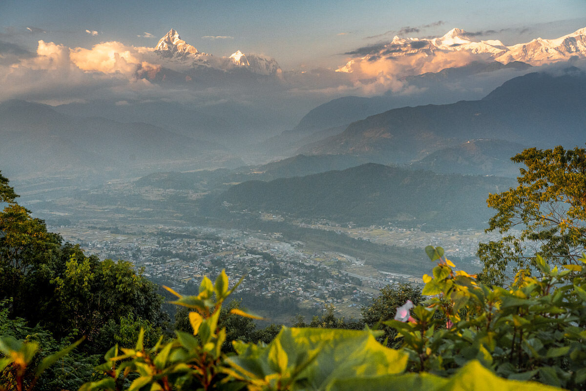 Morning visit Sarankot for sunrise and fly back to Kathmandu.'