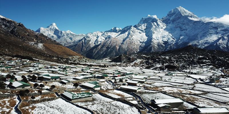 Tashilapche cross to Thyangbo Kharka the First village on Everest region'