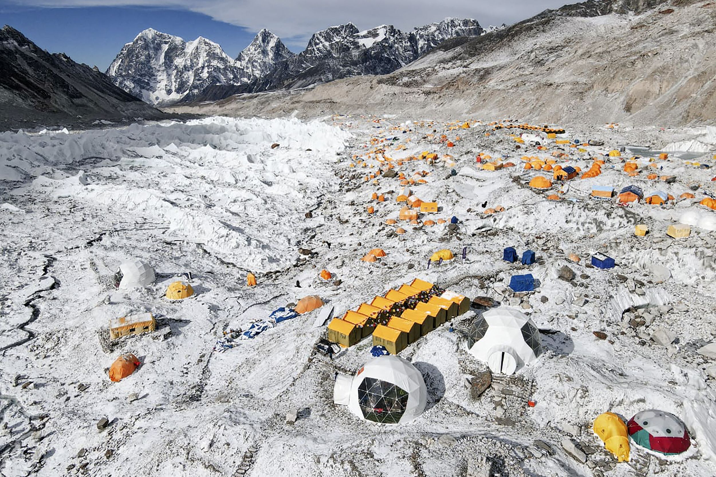 Gorakshep to Everest Base Camp (5365m/17597ft) Return to Gorskshep. O/n at Mountain Lodge.'
