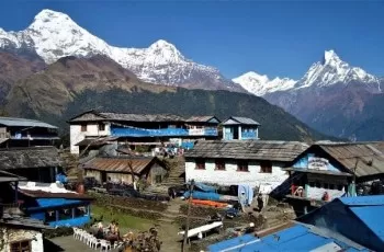 Trek Tadapani to Syauli Bazaar. Drive to Pokhara.